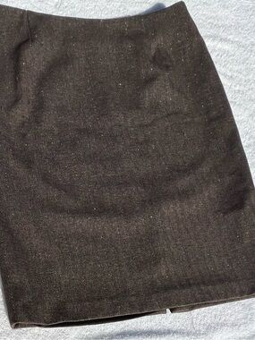 “Vintage” Alberto Makali Brown Tweed Pencil Skirt. Size 8.